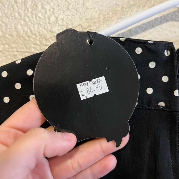 NWT Hell Bunny Vixen Womens S Black Retro A-Line Dress Polka Dot Midi Rockabilly - Picture 5 of 5